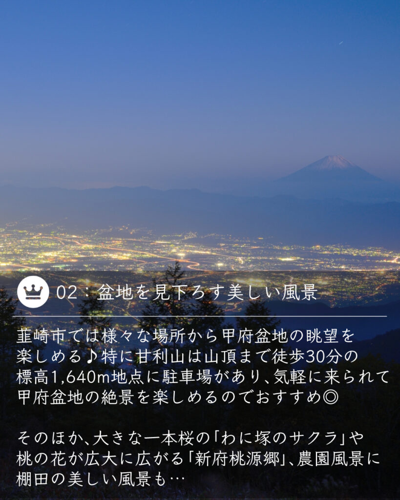 韮崎市　甘利山　甲府盆地　夜景