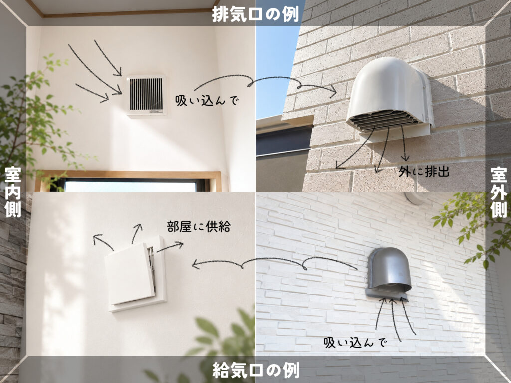 排気口　換気口　見た目　見分け　外壁　役割