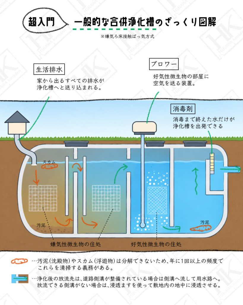 浄化槽　解説　ざっくり図解