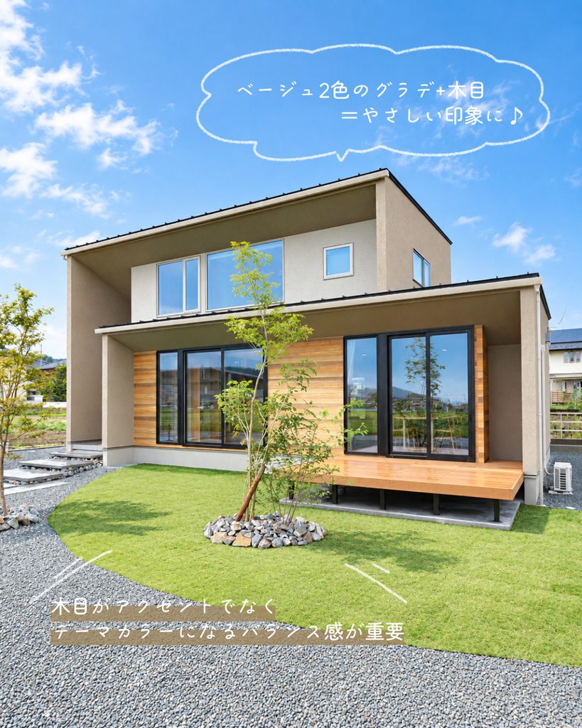 外観　外壁　グラデ　塗り壁　リアルデ